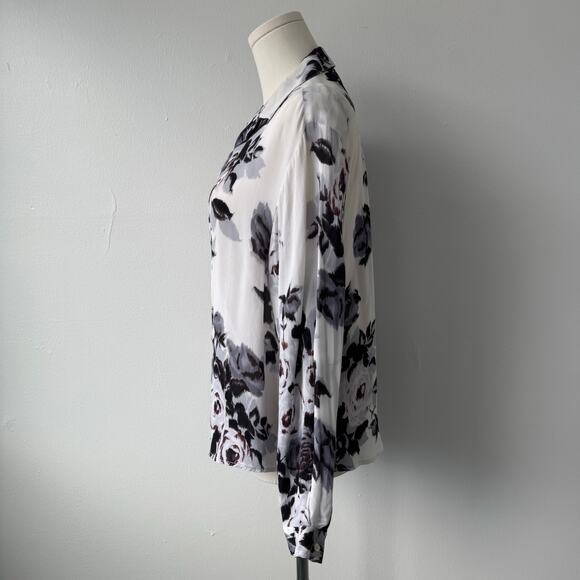 Rare Vintage Bellows Brut French Floral Button Down Blouse - Picture 2 of 8